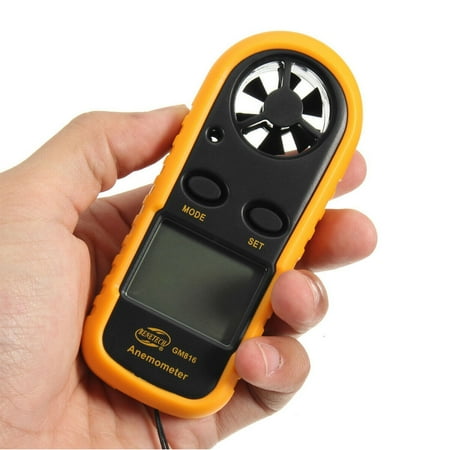 CACAGOO Digital Anemometer Handheld Wind Speed Meter Gauge Accurately Measure Wind Temperature Speed Backlight LCD Digital Weather Meter