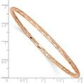thumbnail image 2 of 14k Rose Gold Polished Textured Bangle Bracelet - Measures 3mm Wide, 2 of 2