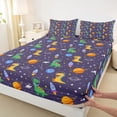 thumbnail image 4 of Erosebridal Colorful Kids Dinosaur Queen Sheet Sets,Ancient Animal Outer Space Theme Bed Set For Boys Teens 4-Piece, 4 of 6