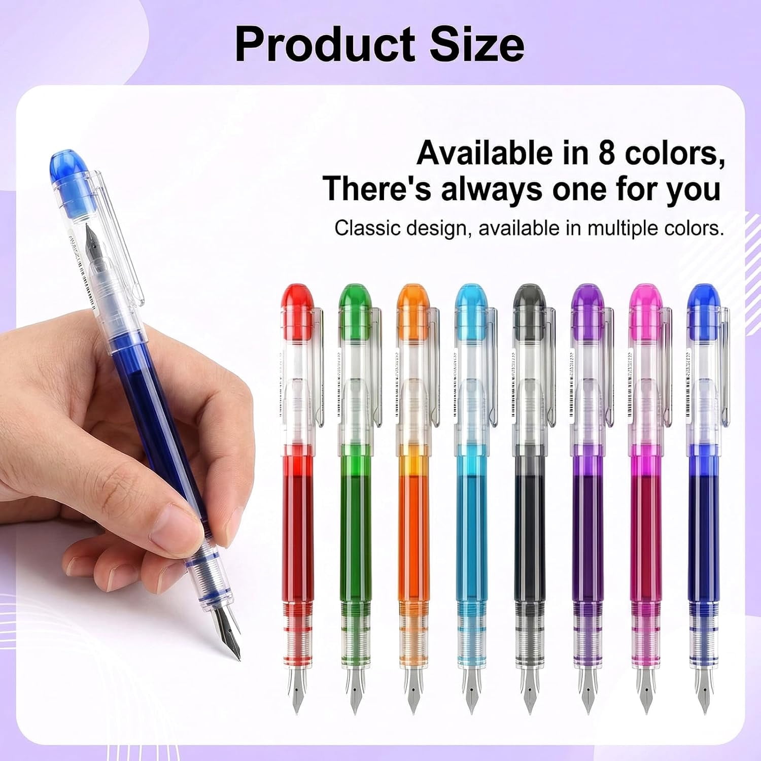 48 Pcs Disposable Fountain Pens Set, Colored Ink for Writing, Extra Fine Nib Classic Design Calligraphy Large Capacity Journaling, Drafting, Sketching, Doodling & Gifts