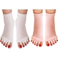 thumbnail image 1 of LinenLoon Toe Separator Yoga Gym Sports Massage Foot Alignment Socks 2 Pairs, 1 of 5