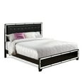 thumbnail image 2 of East West Furniture NE11-K00DM0 3-Pc Nella Frame Set with a King Size Bed, Bedroom Dresser and Make Up Mirror - Black Leather Head Board and Black Legs, 2 of 5