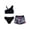 Black, variant on MSemis Kids Girls 3Pcs Swimsuit Crop Top with Printed Shorts Briefs Swimwear Swimming Bathing Suit Black 12