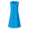 thumbnail image 6 of Lcziwo Midi Linen Dresses for Women Solid Color Sleeveless Midi Dress Flowy Lightweight V Neck Tank Dresses Casual Trendy Summer 2025 Dress XL, 6 of 6