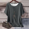 thumbnail image 2 of ChaoHeng Summer Blouses and Tops Deals Summer Beach Printed T-shirt with Round Neck and Short Sleeved Top,Summer Savings, 2 of 5