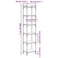thumbnail image 4 of vidaXL Bookcase 6-Tier Black 40x30x188 cm Engineered Wood, 4 of 5