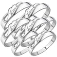 thumbnail image 1 of Joyería Anillos LoveTwirls 4Pares 8Pzas Talla 4x6.5 y 4x8mm 16.9 y 18.2Ø Circunferencia 53 y 57mm Circonia/Metal Plata., 1 of 2