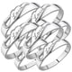 thumbnail image 1 of Joyería Anillos LoveTwirls 4Pares 8Pzas Talla 4x6.5 y 4x8mm 16.9 y 18.2Ø Circunferencia 53 y 57mm Circonia/Metal Plata., 1 of 2