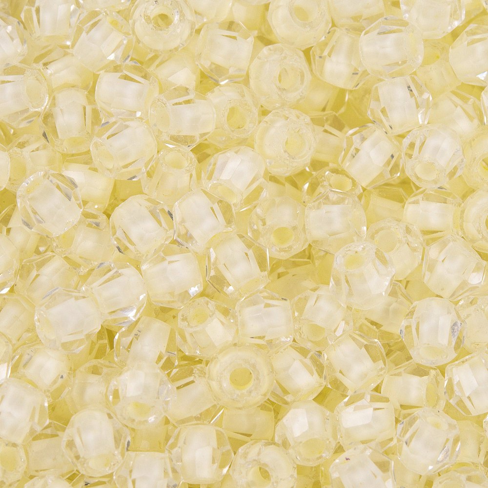 1pound Glass Seed Beads Inside Colours Bicone Pale Goldenrod 4.5x3.5mm Hole: 1.5mm 5625pcs/pound