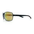 thumbnail image 6 of Mens 90s Rectangular Metal Rim Sport Wrap Arm Sunglasses Gunmetal - Orange Mirror, 6 of 8