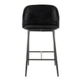 thumbnail image 5 of LumiSource Black Metal, Black Velvet Fran 26" Fixed-Height Counter Stool - Set of 2, 5 of 9