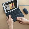 thumbnail image 4 of Teclado Bluetooth con panel táctil para iPad Pro Trackpad teclado inalámbrico Bluetooth para iPad iOS tableta Smartphone portátiles Mac, teclado inalámbrico delgado redondo, 4 of 5