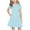 Light Blue., variant on Agkizg Girls Short Sleeve Dresses Crewneck Solid Color Casual A Line Cottons Girl Sundress Dresses