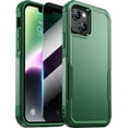 thumbnail image 1 of TEMOGU-Designed for iPhone 14 Case, [with Privacy Screen Protector] [Anti Spy] [Military Grade Drop Protection] Heavy Duty Full-Body Shockproof Phone Case for iPhone 14, Green, 1 of 4
