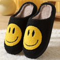 thumbnail image 1 of Women's Kawaii Smile Face Design Slippers, Warm Slip On Plush Lined Shoes, Women's Indoor Home Slippers, 1 of 5