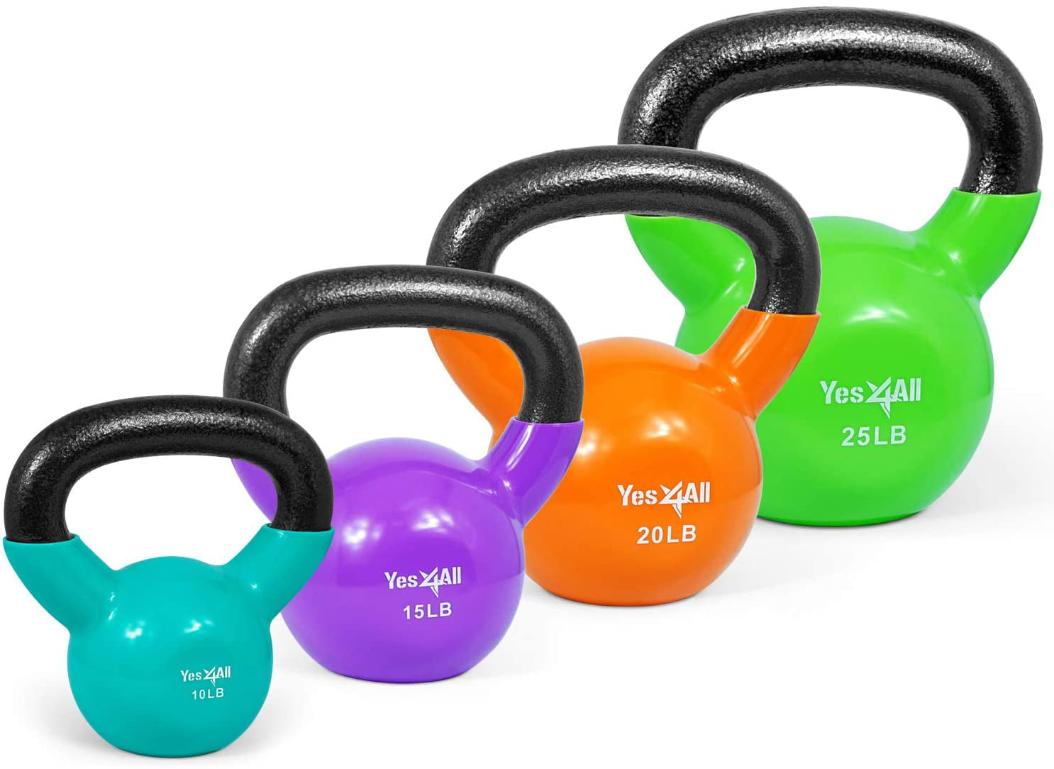 Details about   Yes4ALL 10lb Coated Rubber Kettlebell Blue 