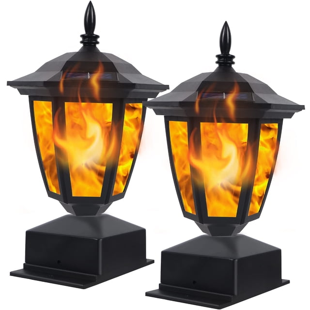 Luces Solares de Llama para Poste Dynaming 14W Paquete de 2 Impermeables