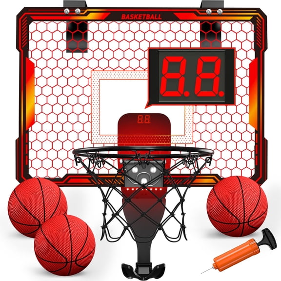 Canasta de baloncesto interior HYES Mini con luces LED y marcador