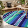 thumbnail image 3 of Round Area Rugs 6Ft, Mexican Style Non-Slip Washable Circle Rugs Carpet, Colorful Mexico Stripes Teal Blue Indoor Outdoor Rug Floor Mats Throw Runner for Bedroom Living Room Bathroom, 3 of 8