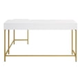 thumbnail image 4 of Modern Life White L Desk Charger Drawer with Gold Metal Legs, 4 of 9