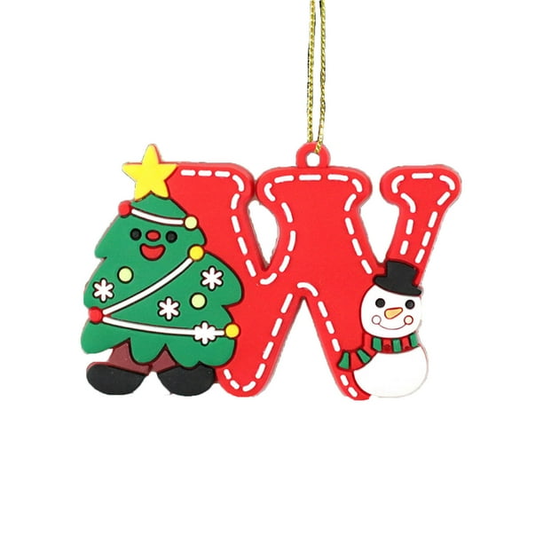 Adornos navideños colgantes con letras mayúsculas en inglés. Juego de 26 adornos navideños con letras mayúsculas en inglés. Decoración colgante para jardín, Navidad y Halloween.