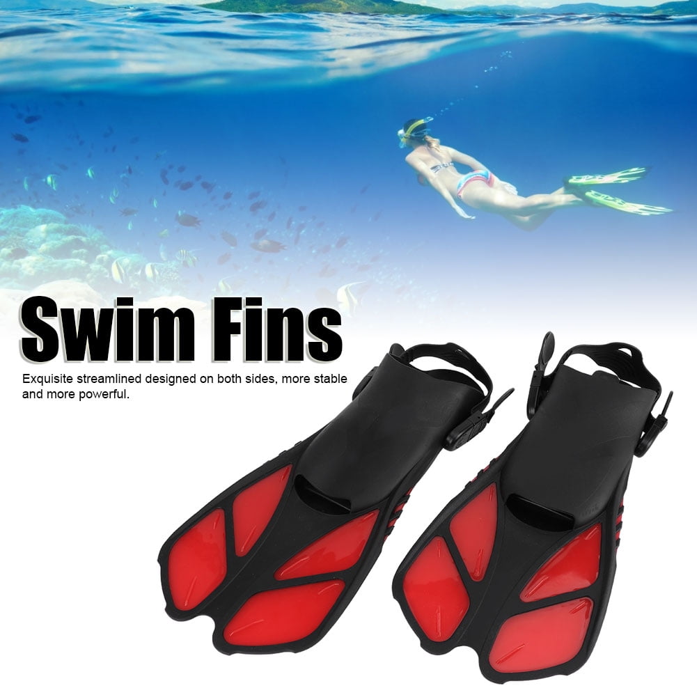 Adjustable Adult Children Kids Super-Soft Snorkeling Flippers Swimming Diving Fins Long Flippers Comfortable Diving Training Equipment New 