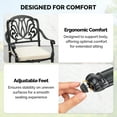thumbnail image 3 of Ktaxon 2Pcs Patio Chairs, Stackable Cast Aluminum Dining Chair Floral Pattern, Weather Resistant Metal Bistro Seating for Poolside, Backyard, Balcony (Black, With Cushion), 3 of 8