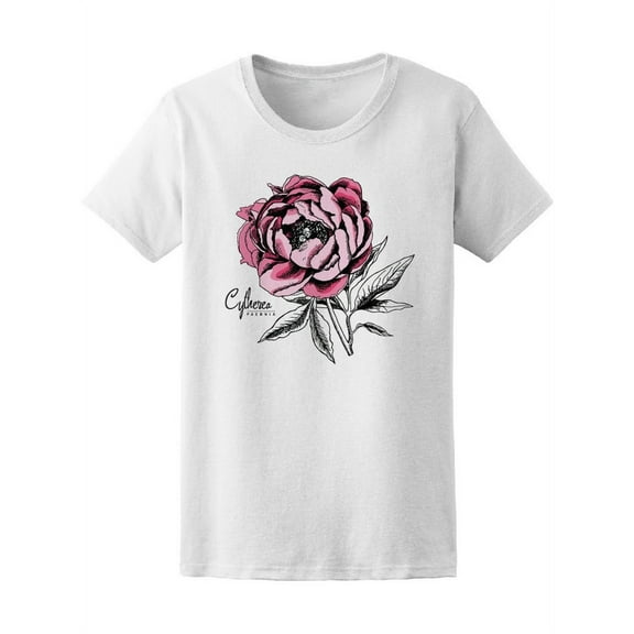 Pink Peony Flower Leaves  Tee Women's -Image by Shutterstock