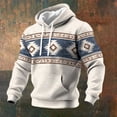 thumbnail image 2 of HXWCHs Western Style Hooded Sweatshirt for Men Featuring Front Pocket Long Sleeve Casual Pullover XL Khaki, 2 of 3
