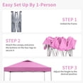 thumbnail image 5 of Ainfox 10x10 ft Pop Up Canopy Tent with 4 Weighted Bags, Instant Outdoor Shade Shelter with Portable Carrying Bag, Waterproof UV Protection Gazebo for Events, Parties and Beach,Pink, 5 of 9