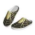 thumbnail image 2 of Daiia Gold Spider On The Web Print Women’s Fuzzy Slippers Memory Foam Lightweight House Shoes Cozy Loafer Flannel House Shoes-40/41, 2 of 7