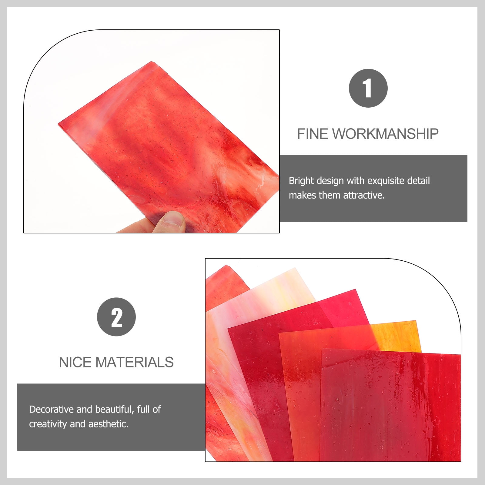 HOMEMAXS 4pcs Mosaic Tiles Diy Mosaic Making Material Mosaic Glass Pieces Mosaic Glass Sheet for Craft