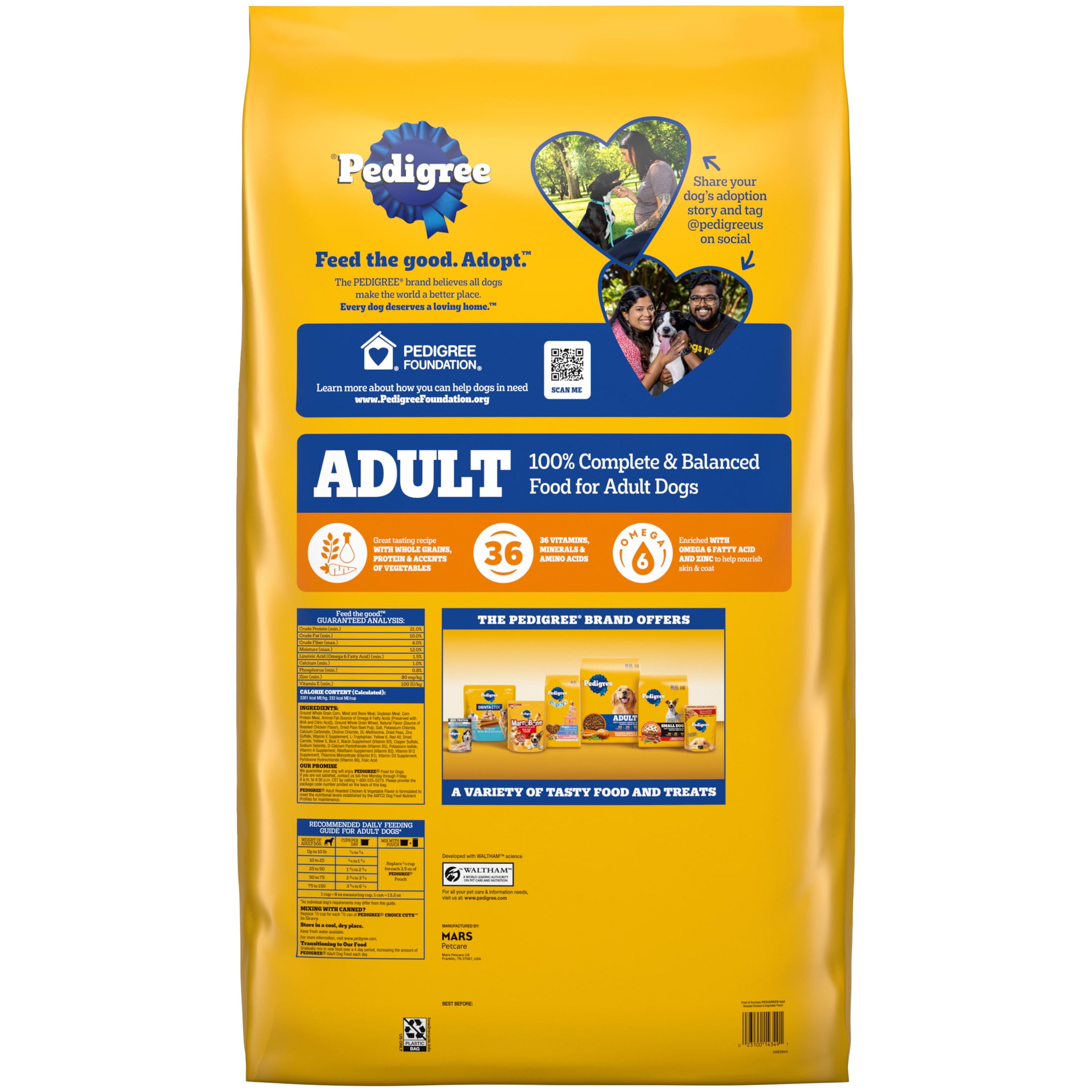Pedigree Complete Nutrition Adult Dry Dog Food, Roasted Chicken & Vegetable Flavor, 44 lb. Bag