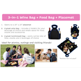 thumbnail image 2 of FlatBox Cheers LUNCH BAG With 2 Drink Holders, PLACEMAT, MACHINE WASHABLE Cooler Tote Bag, Unzips to a Placemat to Eat Clean anywhere, 2 of 6