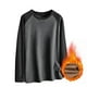 thumbnail image 1 of Blusas y camisas de manga larga con cuello redondo para hombre, informales, lisas, empalmadas, de manga larga, de alta elasticidad, que mantienen el calor, camisetas y pantalones de poliéster para hom, 1 of 8