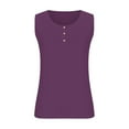 thumbnail image 3 of Chiccall Plus Size Summer Tank Tops for Women Sleeveless Square Neck Button up Shirts Casual Loose Oversized Soft Outfits, 3 of 6