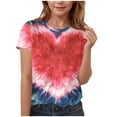 thumbnail image 2 of ITSAME Girls Graphic T-shirt, Round Neck Casual Fashion Heart Graphic Short Sleeve Tees Multicolor 10-11T, 2 of 5