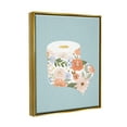 thumbnail image 3 of Stupell Industries Spring Floral Print Toilet Paper over Blue Metallic Gold Framed Floating Canvas Wall Art, 24x30, by Loni Harris, 3 of 6