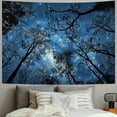 thumbnail image 2 of Shiartex  Forest Starry Tapestry Night Galaxy Blue Sky Stars Forest Milky Way Tapestries Fantasy Nature Wild Tree Art Wall Hanging for Bedroom Living Room College Dorm Decor Painting, 2 of 6