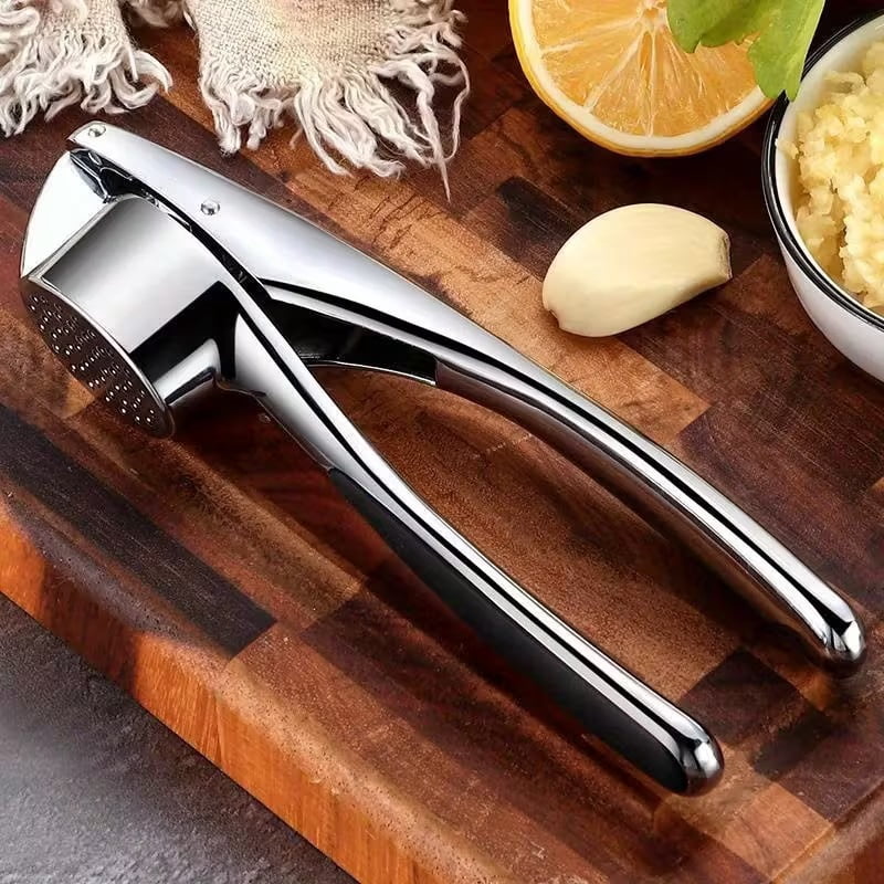 Multifunctional Stainless Steel Garlic Press - Manual Ginger and Garlic Crusher | Essential Kitchen Tool