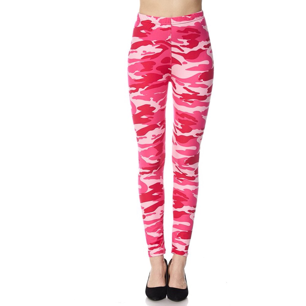 Cali Chic Juniors' Leggings Celebrity Brushed Pink Camouflage Print