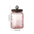 thumbnail image 3 of Colored Vintage Glass Jar,Embossed Kitchen Canister with Pumpkin Knob Lid for Sugar,Coffee,Candy,Grain Storage,Textured Glass Airtight Food Storage Container,Pink, 3 of 7