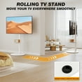 thumbnail image 4 of RTVR Mobile Floor TV Stand with Round Wooden Base for 32-65 inch Screens, Portable Swivel Tilt Adjustable TV Cart, White, 4 of 12