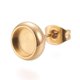 thumbnail image 2 of Ion Plating(IP) 304 Stainless Steel Stud Earring Settings with Ear Nuts Flat Round Golden 8.5mm Pin: 0.8mm Tray: 6mm, 2 of 3