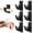 Black1, variant on Armscye 6-Pack Heavy Duty No Drill Curtain Rod Brackets, Self Adhesive Black Curtain Rod Holders, Nail-Free Hooks with 30 lbs Weight Capacity for Apartment, Bedroom