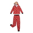 thumbnail image 4 of Family Christmas Pajamas Elk Snowflake Printing Long Sleeve Zipper Hooded Tops + Pants Sleepwear for Mother/Father/Kid, 4 of 10