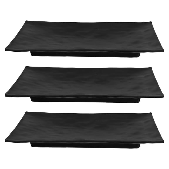 Topbathy Black Decorative Sushi Plate for Home Practical and Easy to Clean 3Pcs