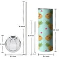 thumbnail image 5 of Pineapple Glass Travel Mug with Lid Straw Stainless Steel Travel Cups for Spring Summer, 5 of 7
