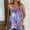 Purple, variant on Sleeveless Cami Tops For Womens Spaghetti Straps Sexy Pleated Tank Tops Women Petal Print T-Shirt Casual Comfy T-ShirtsWomens Crew Neck Top
