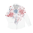 thumbnail image 4 of 4th of July Shirts for Women Button Down Long Sleeve Blouses American Flag Print Shirt Dressy Casual Tops Patriotic Outfit, 4 of 5